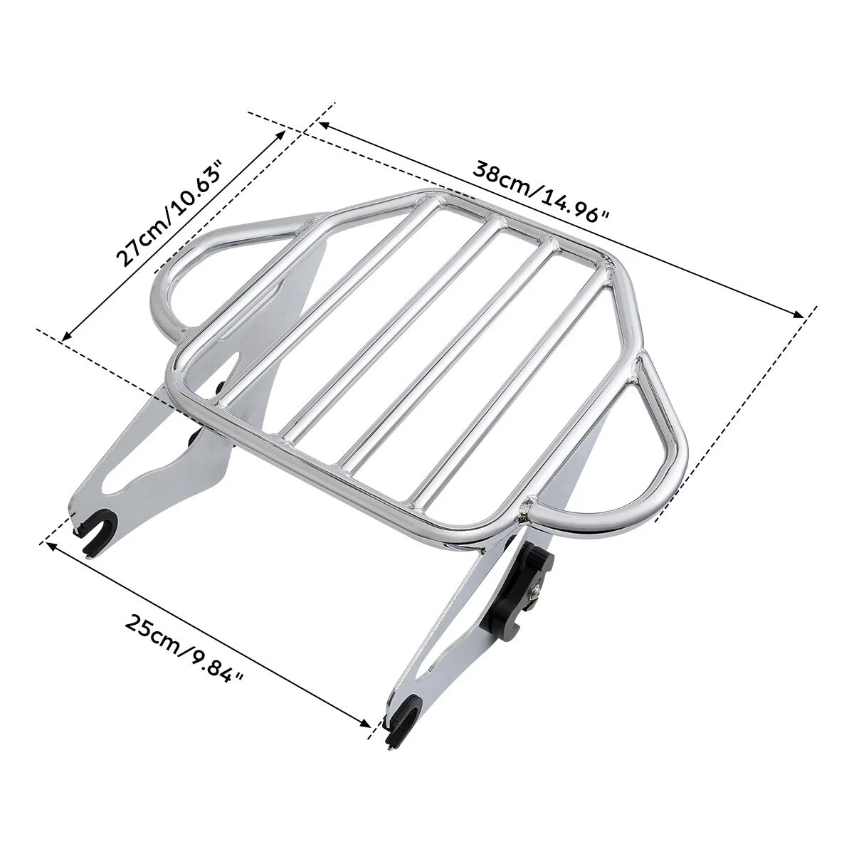 Chrome Luggage Rack Docking Kit for Harley Touring Road King (2009-2013)