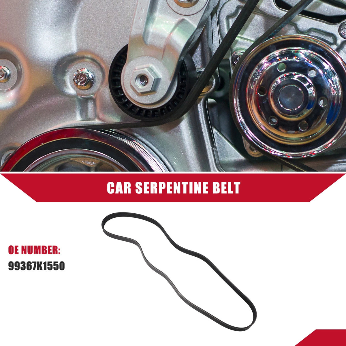 Serpentine Belt for Toyota Highlander 2008-2009 - EPDM Quality Replacement