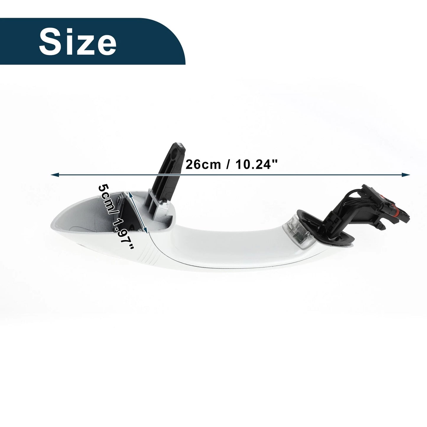 Rear Right Exterior Door Handle for BMW F07 F10 (2010-2017) White Silver Tone