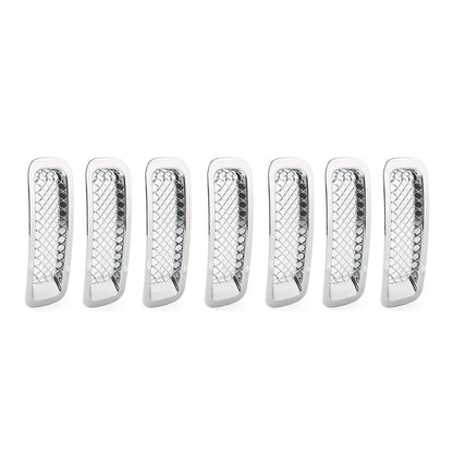 7 Pcs Chrome Front Mesh Grille Cover for Jeep Patriot (2011-2017)