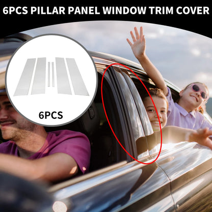 6 Pcs Car Pillar Window Trim for Lexus Sedan 4-Door (2021-2023) Chrome Silver