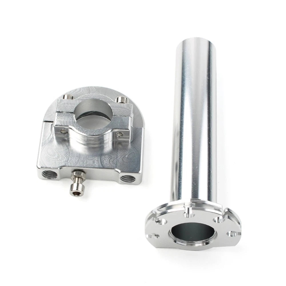 7/8" CNC Turn Twist Throttle Handle Bar Tube Silver for Universal Motorcycle