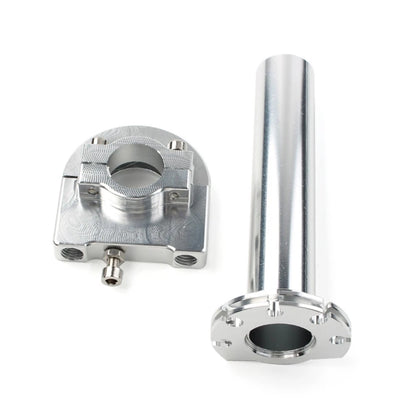 7/8" CNC Turn Twist Throttle Handle Bar Tube Silver for Universal Motorcycle