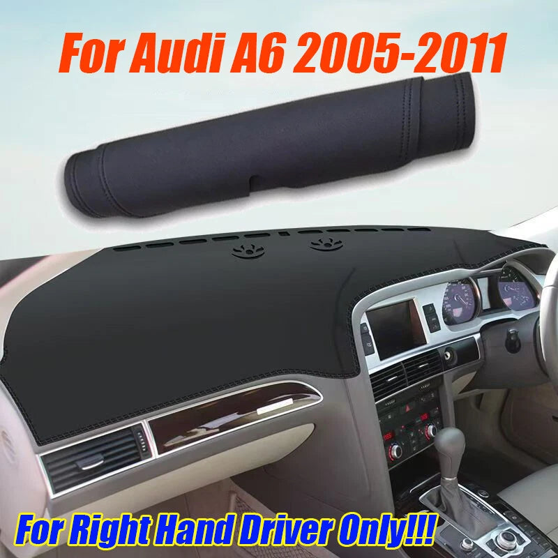 RHD Leather Dashboard Dash Cover Protector Mat Pad for Audi A6 (2005–2011)