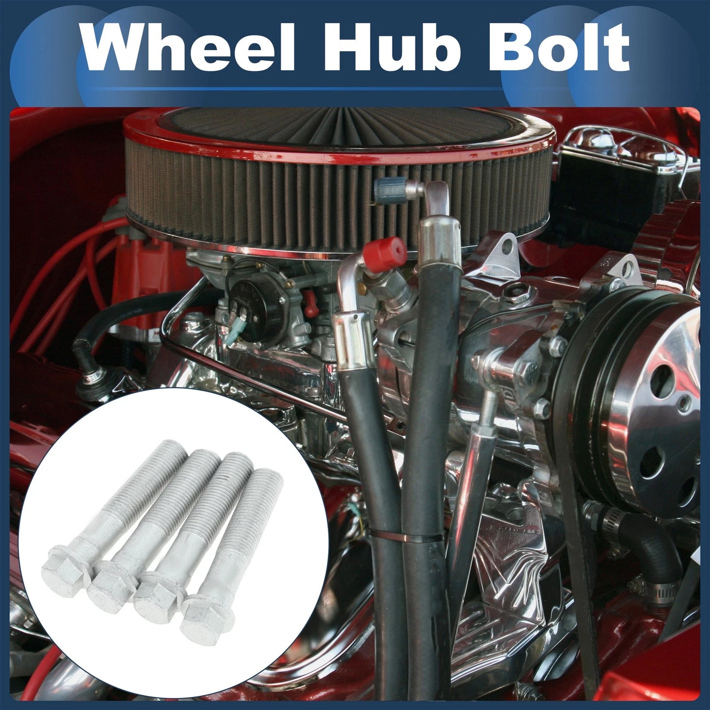 Front Wheel Hub Bolt 4Pcs Silver Tone for CADILLAC DEVILLE (2000 - 2005)