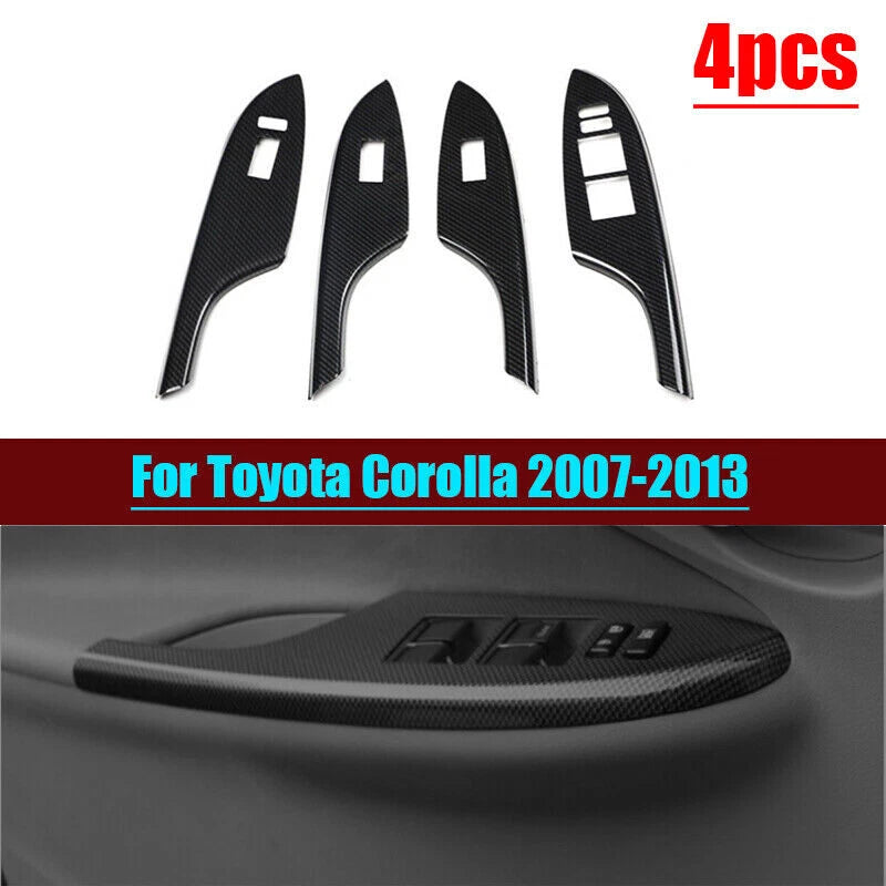 ABS Carbon Fiber Door Window Switch Cover Trim for Toyota Corolla (2007–2013)