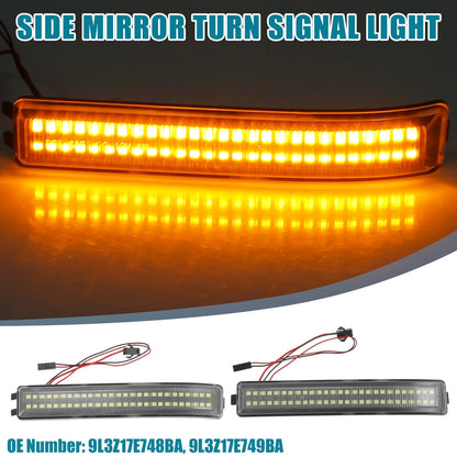 Yellow White Side Mirror Turn Signal Lights for Ford (2009-2014)