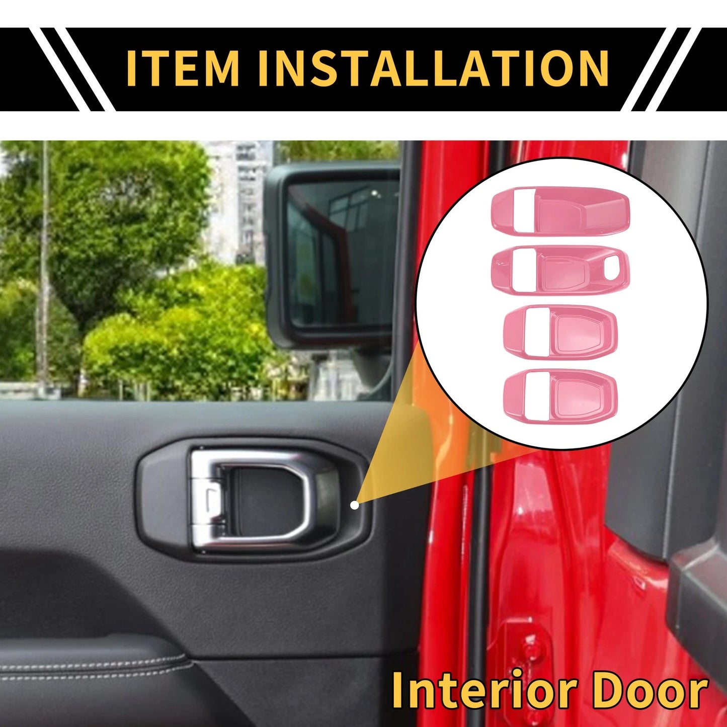 Interior Door Handle Bowl Cover Trims for Jeep Wrangler JL JLU (2018-2023)