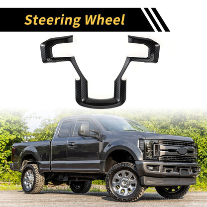Steering Wheel Cover Trim for Ford F-150 (2015-2020) Carbon Fiber Black