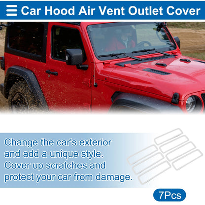 Hood Air Outlet Vent Cover Trim 7 x Pcs for Jeep Gladiator JT (2020-2024)