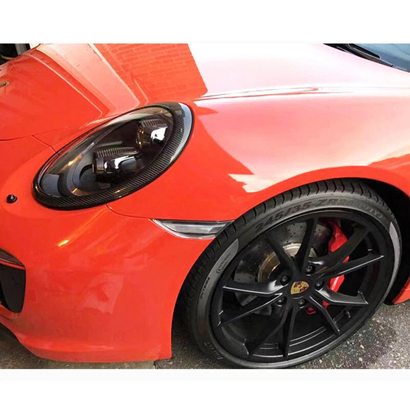 Carbon Fiber Front Headlight Cover Trim fit for Porsche Carrera 991 2011-2018