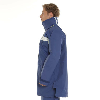 Burke Super Dry Rain Jacket Sailing 3/4 Length Blue/White Waterproof