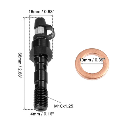 Set Master Cylinder Bleeder Screw Dust Cap Washer M10x1.25 for Motorcycle