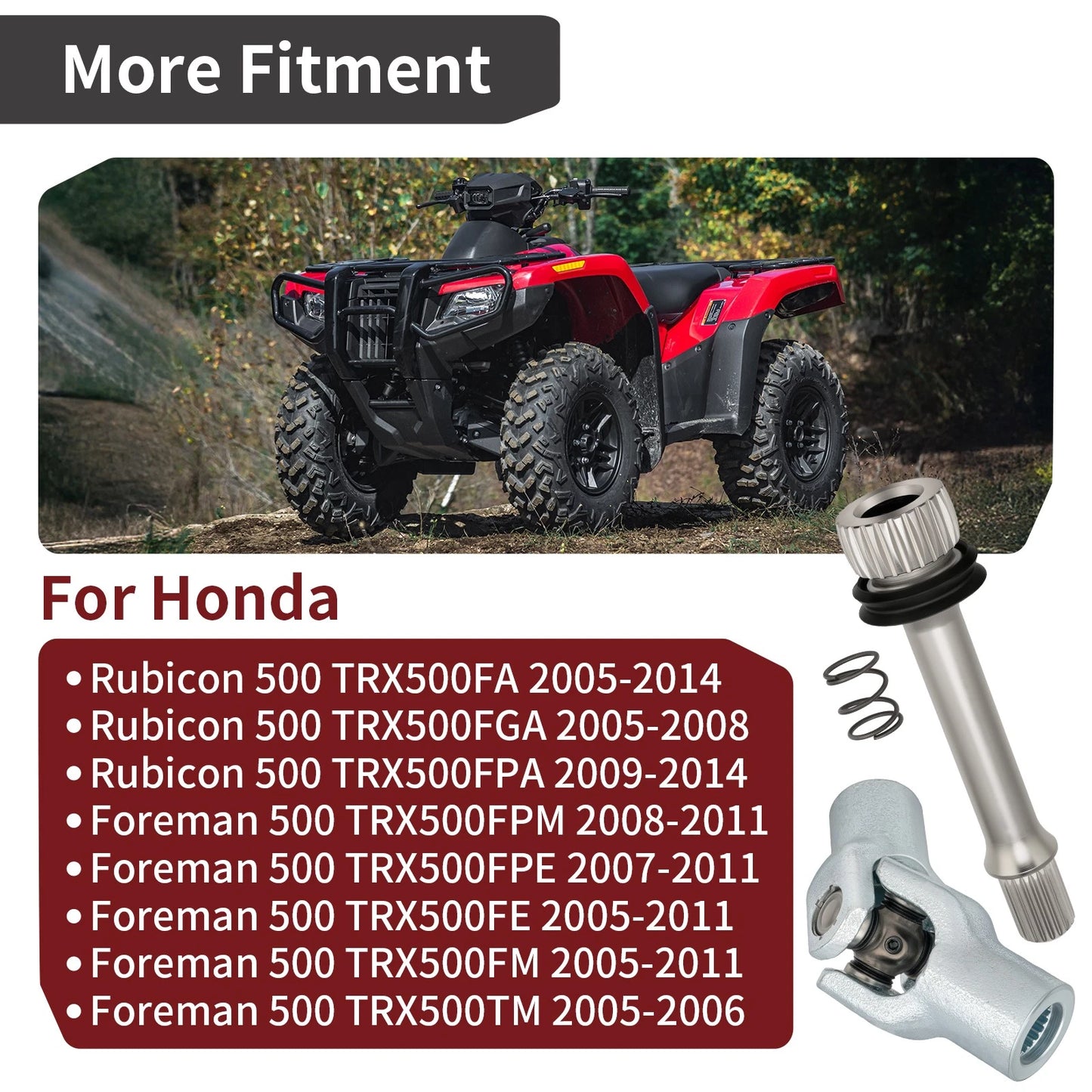 Rear Drive Shaft U-Joint Yoke Joint for Honda Foreman Rubicon 500 TRX500FA (2005–2014)