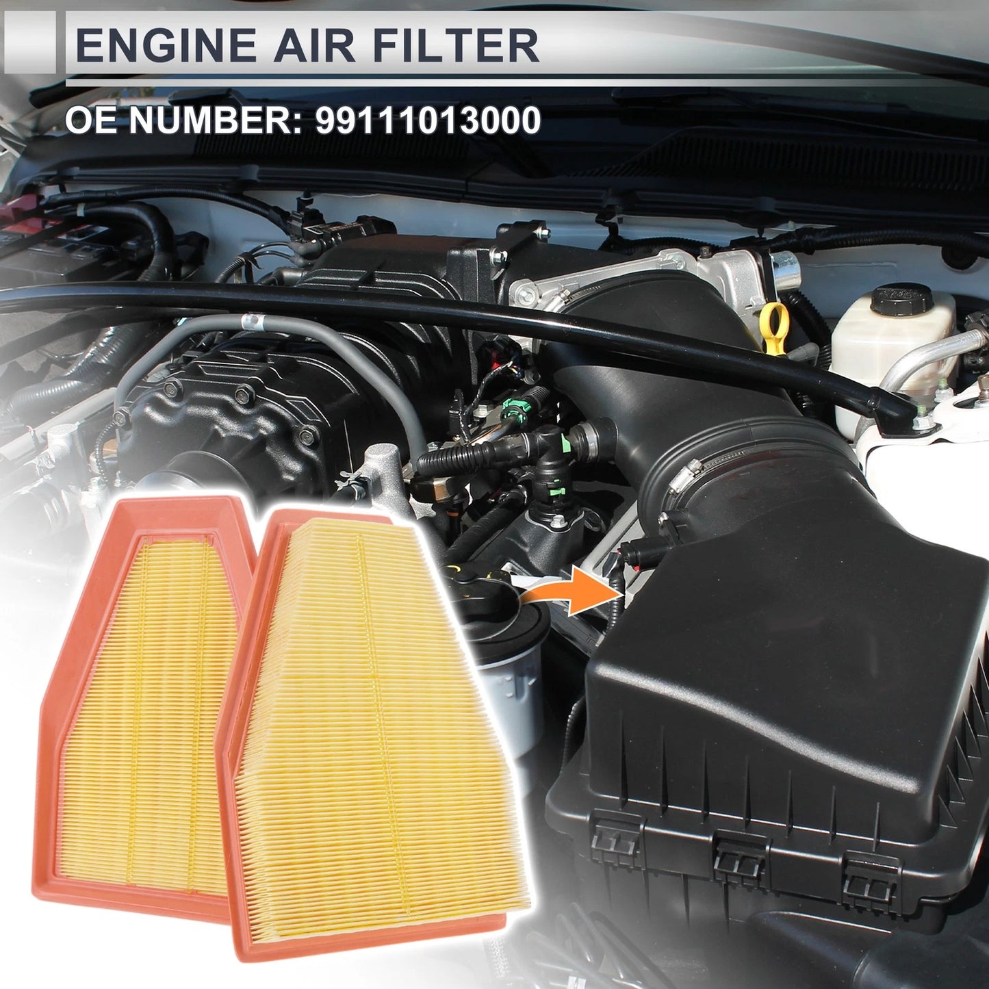 Engine Air Filter for Porsche 911 3.4L 3.8L 4.0L (2011 - 2019)