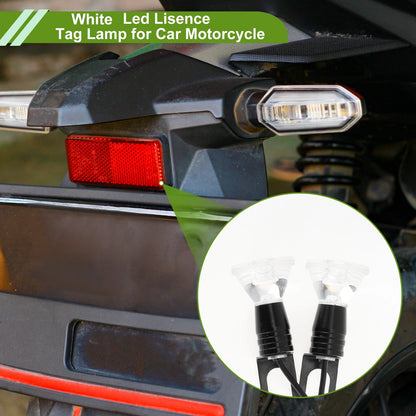 2 x License Plate Light 12V Led Tag Lamp for Car/Motorcycle Waterproof White