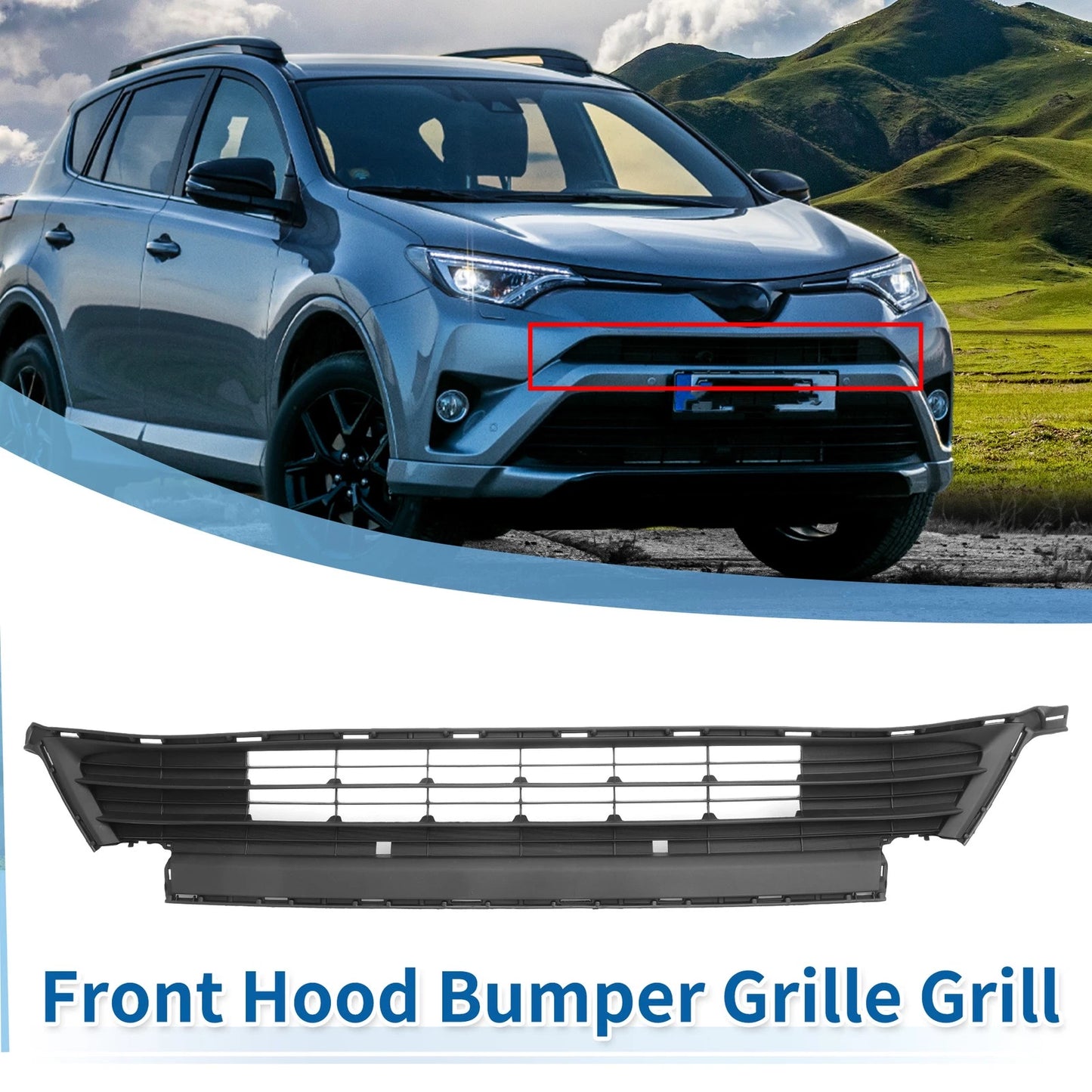 Front Bonnet Bumper Grille for Toyota RAV4 LE (2016-2018)