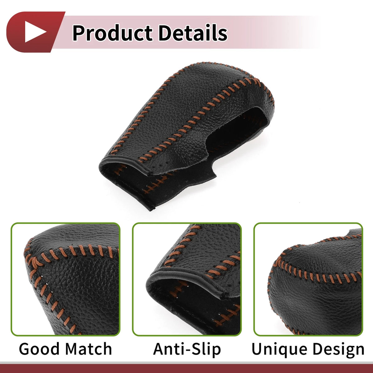 Gear Shift Knob Cover Pebbled Black/Brown for Chevrolet Cruze