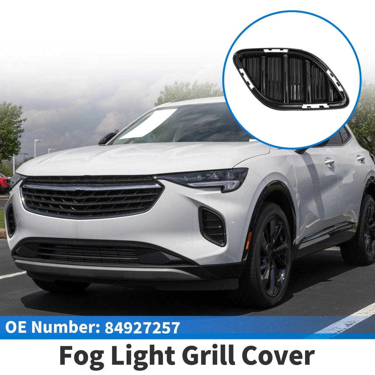 1 Pc Front Right Fog Light Grill Black for Buick Envision (2021–2023)
