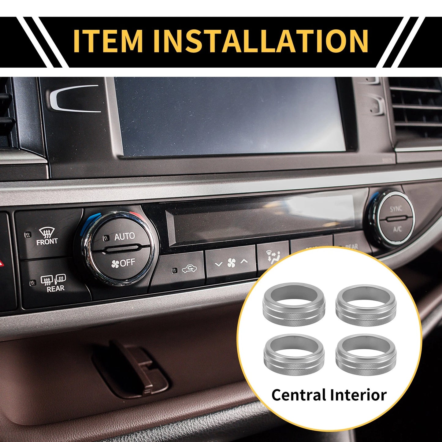 Air Conditioner Heater 4WD Switch Knob Cover Ring for Toyota Tacoma (2005-2023)