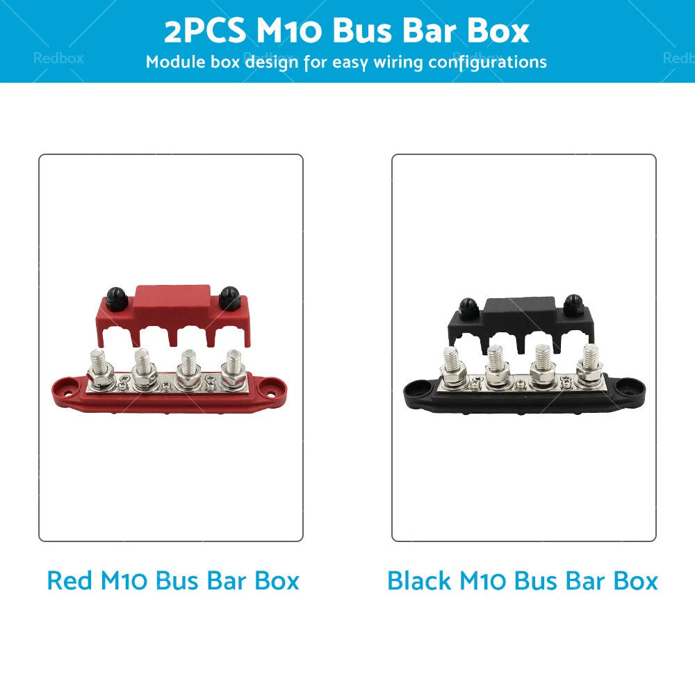 M10 Power Distribution Box Terminal Block 250A DC 48V Bus Bar