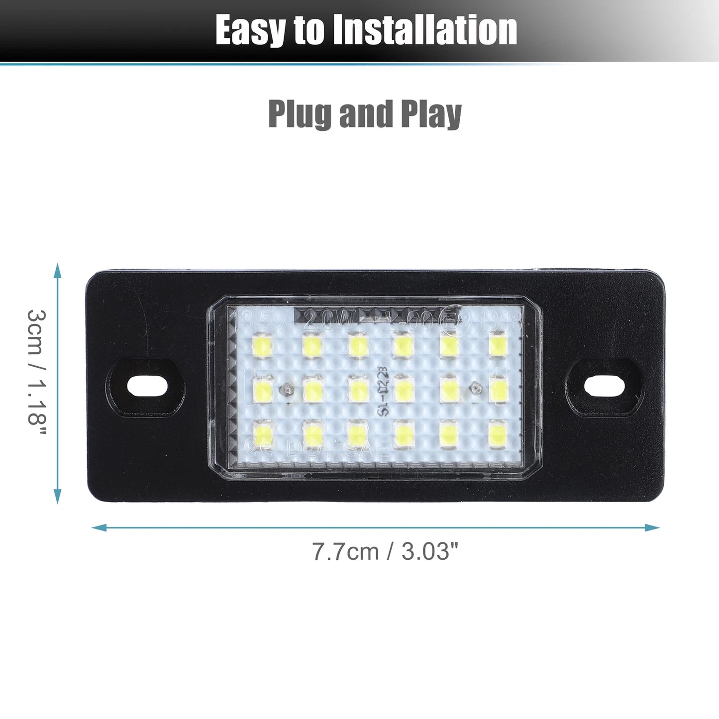2 x LED License Plate Lights with Decoders for VW Jetta (2011-2018)