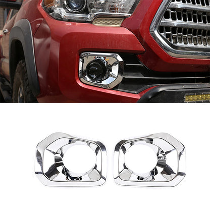 Front Bumper Grille Chrome Fog Light Covers for Toyota Tacoma (2016-2023)