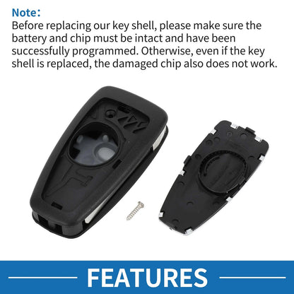 3 x Keyless Entry Remote Key Shell Case for Ford Fiesta Kuga Focus Transit