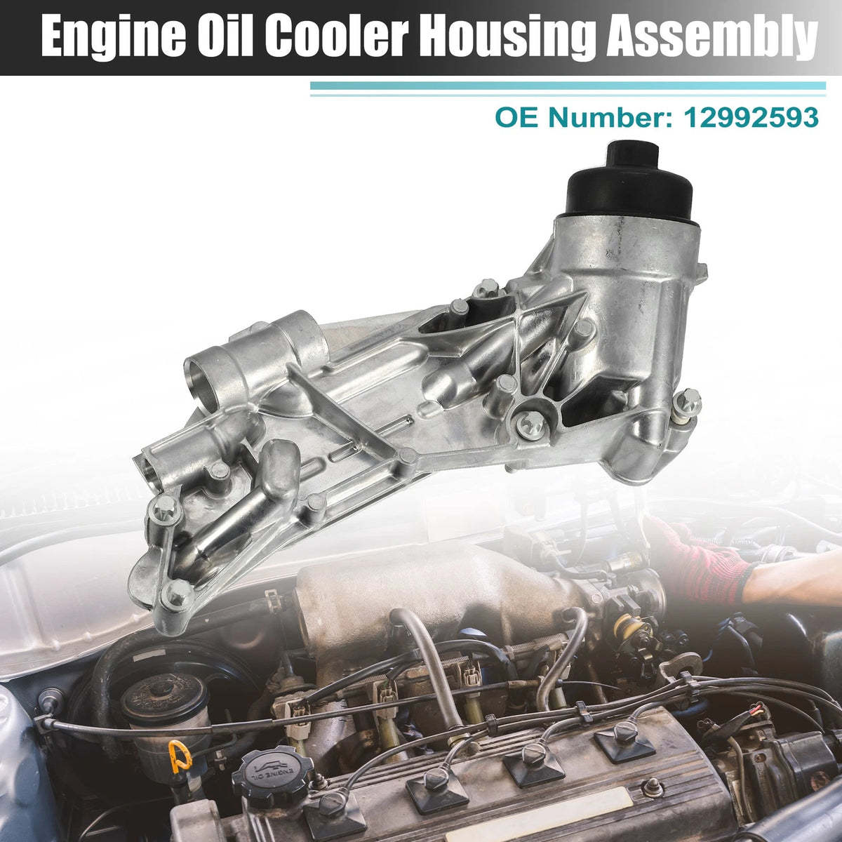 Engine Oil Cooler Housing Sensor Assembly for Chevrolet Aveo Base Sedan 4-Door