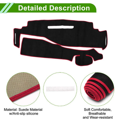 Dash Cover Mat for Nissan Serena C27 (2016-2022) Sun Protector Pad Black Red