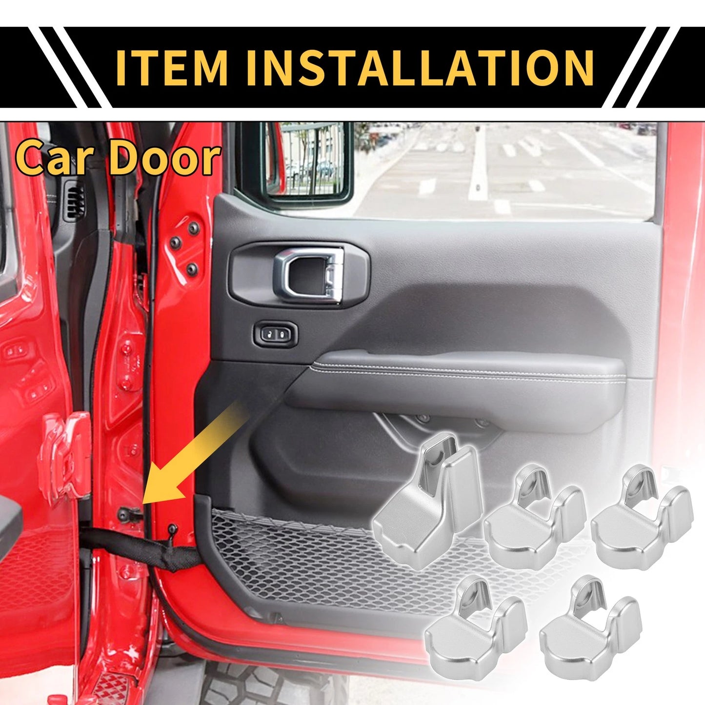 Door Limiting Cover Trim for Jeep Wrangler JL JLU (2018-2024) Silver Tone