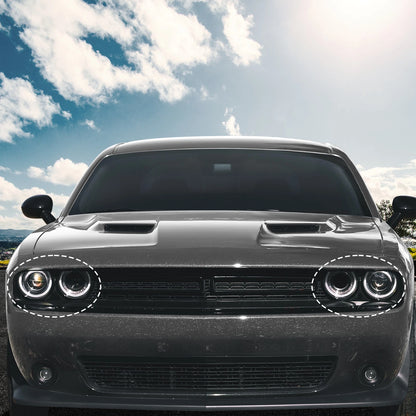 1 Pair Front Headlight Lamp Bezel Trim for Dodge Challenger (2015-2023)