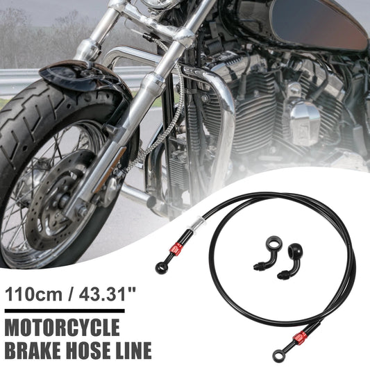 28 90 Degree Brake Hose for Motorcycle Line Clutch Tube 110cm Black