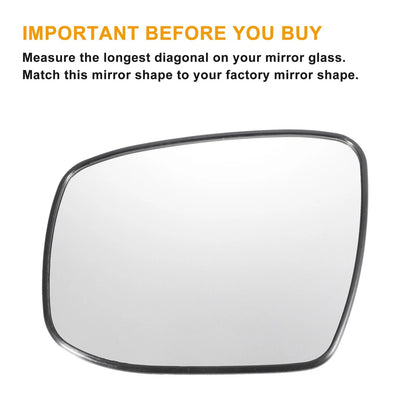Left Side White Mirror Glass w/ Back Non-Heated for Honda Jazz Fit (2020-2021)