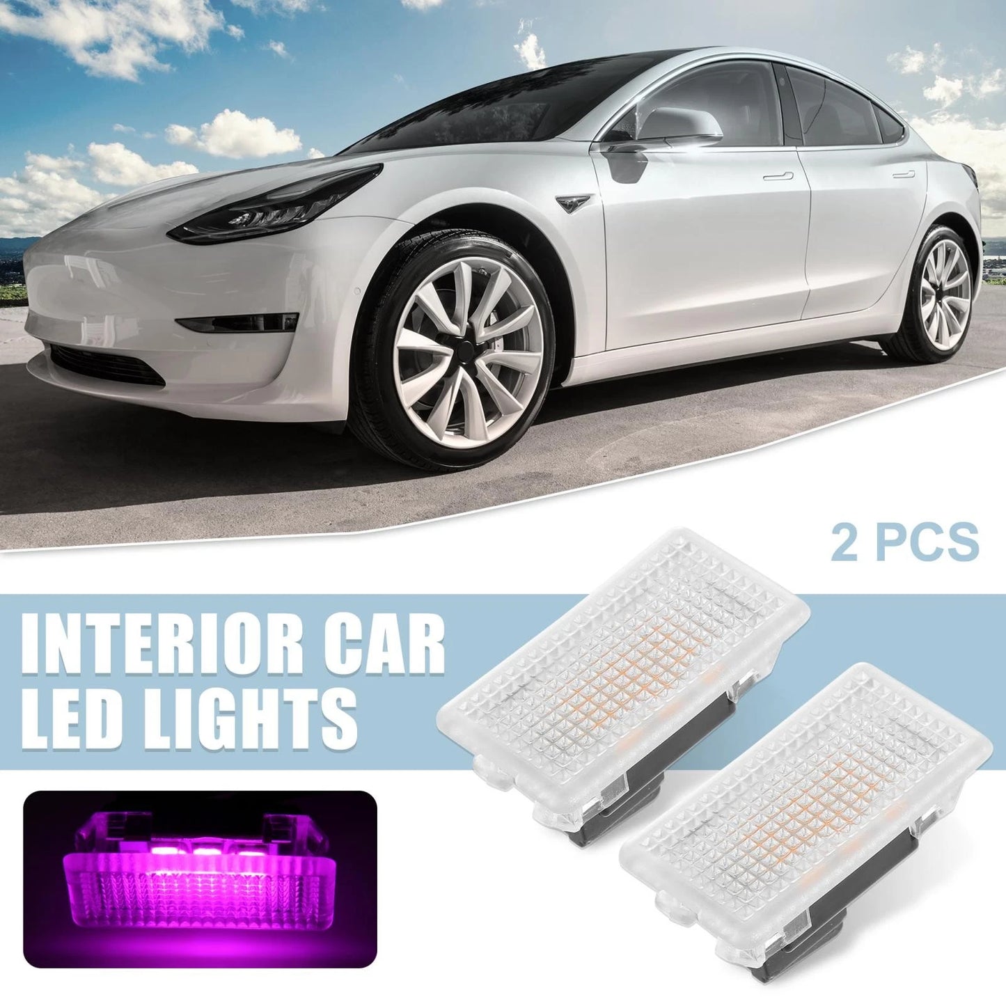 Interior LED Footwell Lights for Tesla Model 3/Y/X (2017-2023)