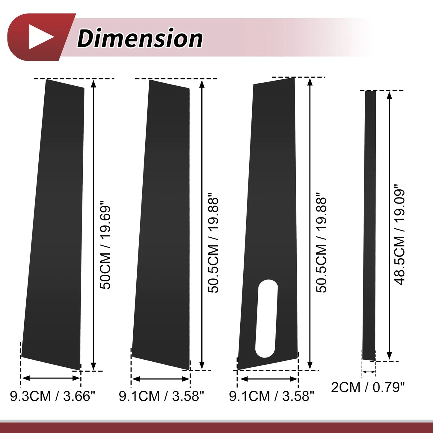 7 Pcs Black Door Pillar Window Trim for Ford Explorer (2002-2010)
