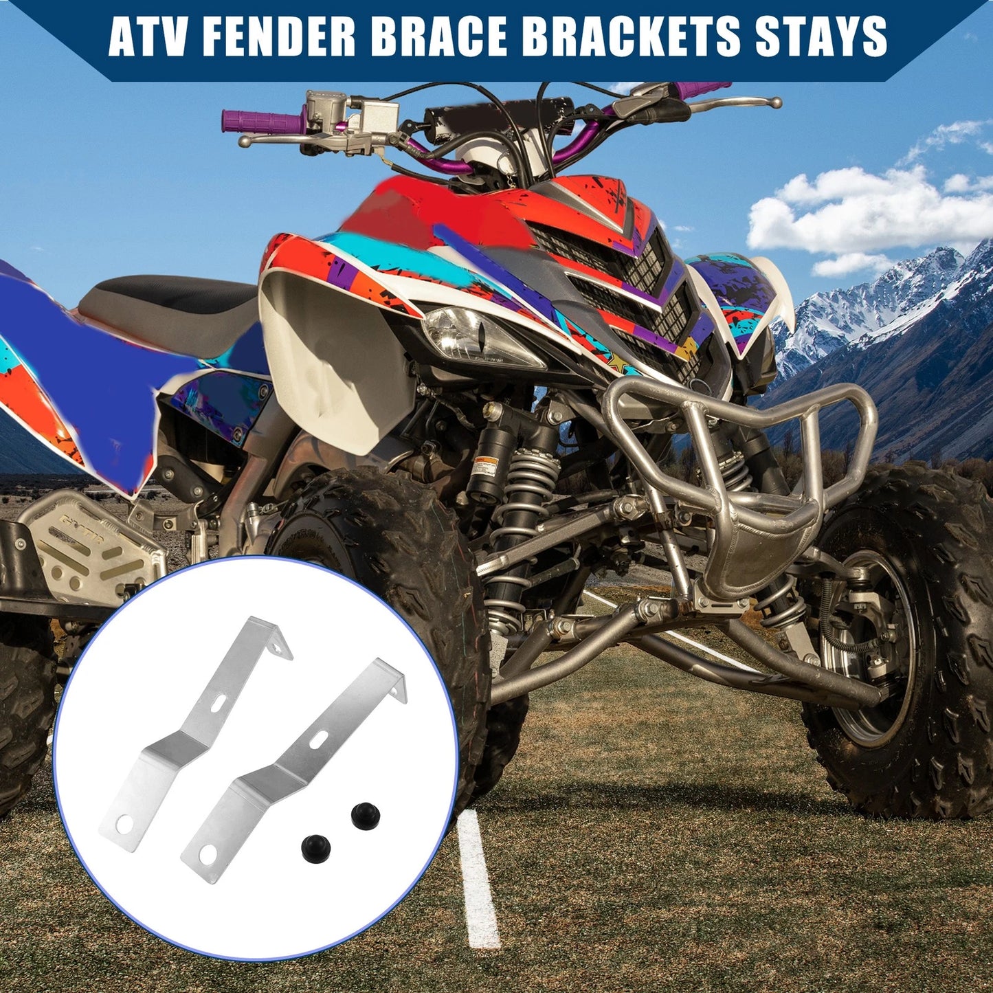 Rear Fender Brace Brackets Stays 1 Pair for Yamaha Banshee (1987–2006)