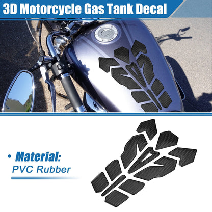 1 x Universal 3D Gas Tank Decal 7.87x5.59 Tank Sticker Black