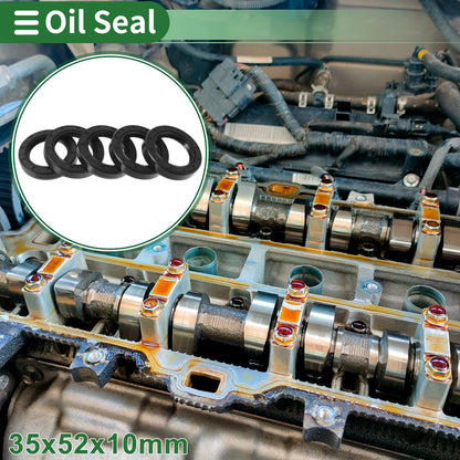 Oil Seal 35x52x10mm NBR Rubber Black 5 Pcs