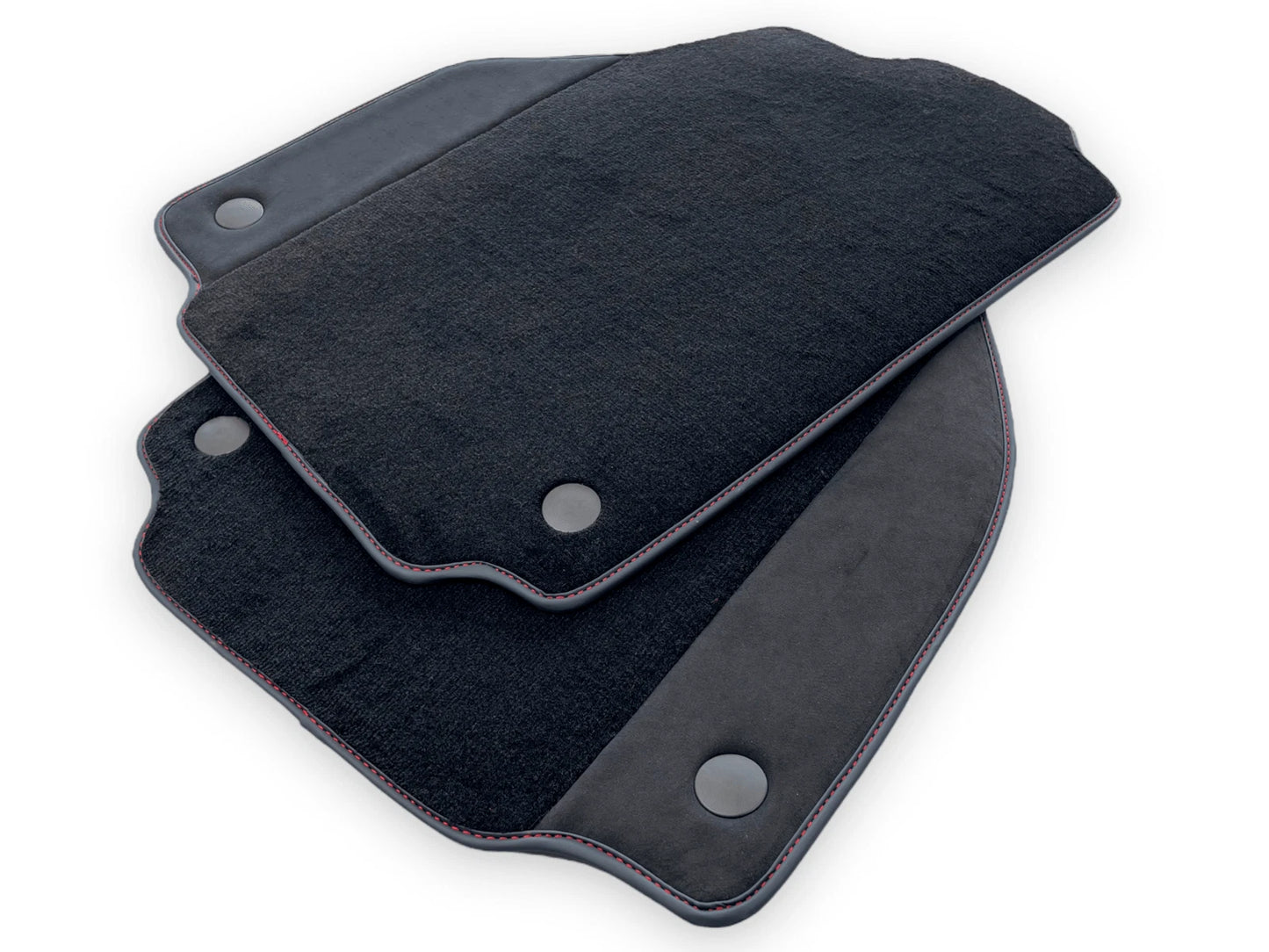 Floor Mats for Ferrari F8 Tributo Black Alcantara Leather Tailored (2019-2023)