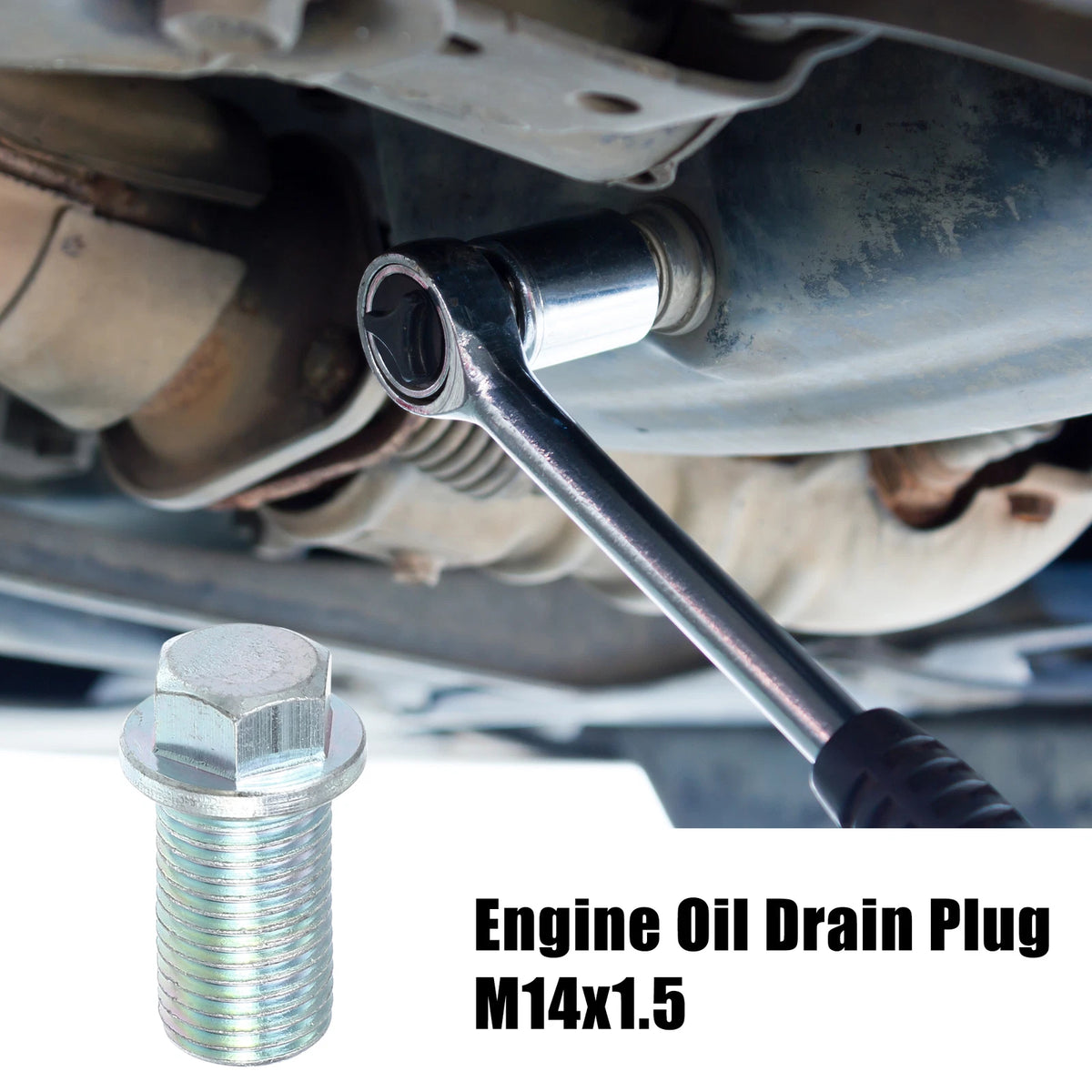 Engine Oil Drain Plug Screw M14x1.5 with Seal Ring for Dodge Silver Tone