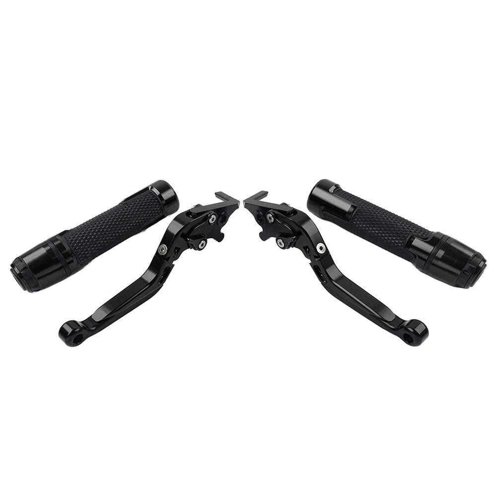 Black Extendable Brake Clutch Levers Grip Set for Suzuki GSXR600/750 (2006-2023)