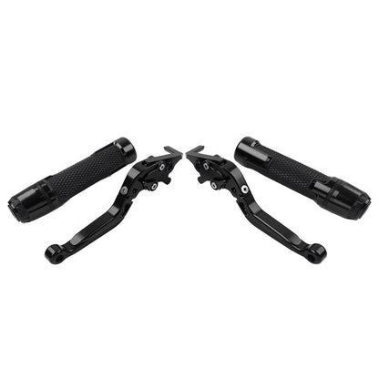 Black Extendable Brake Clutch Levers Grip Set for Suzuki GSXR600/750 (2006-2023)