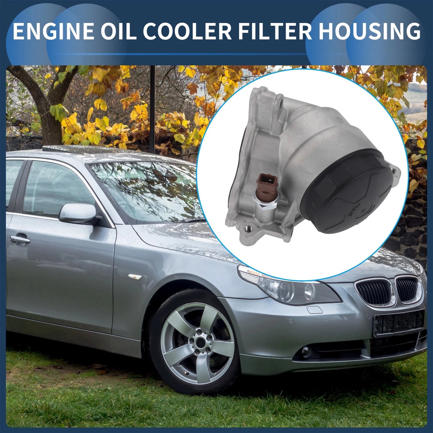 Engine Oil Filter Base Housing Assembly with Sensors for BMW 128i (2008-2013)