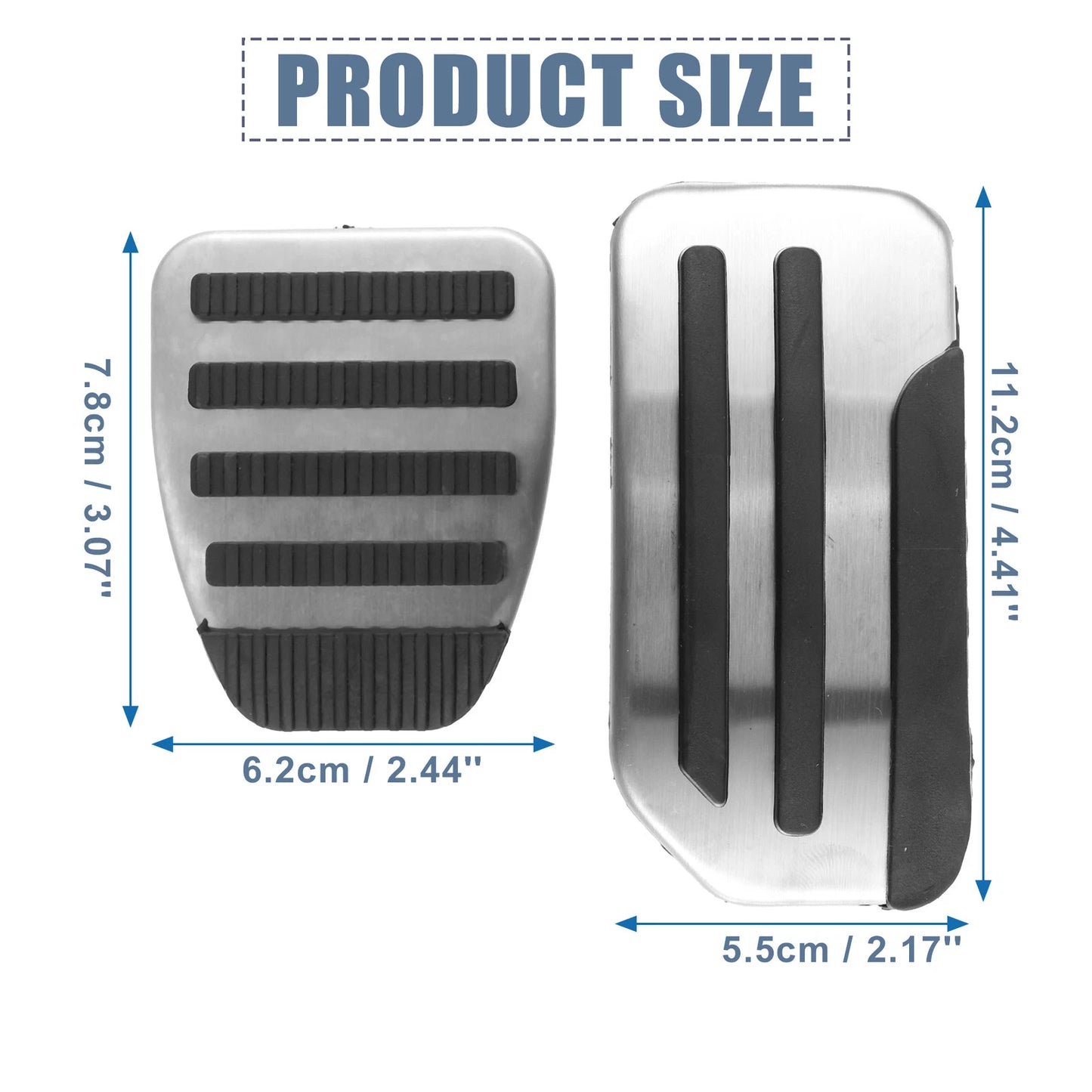 3 x Accelerator & Brake Pedal Covers for Nissan Juke, Leaf (2011-2018)