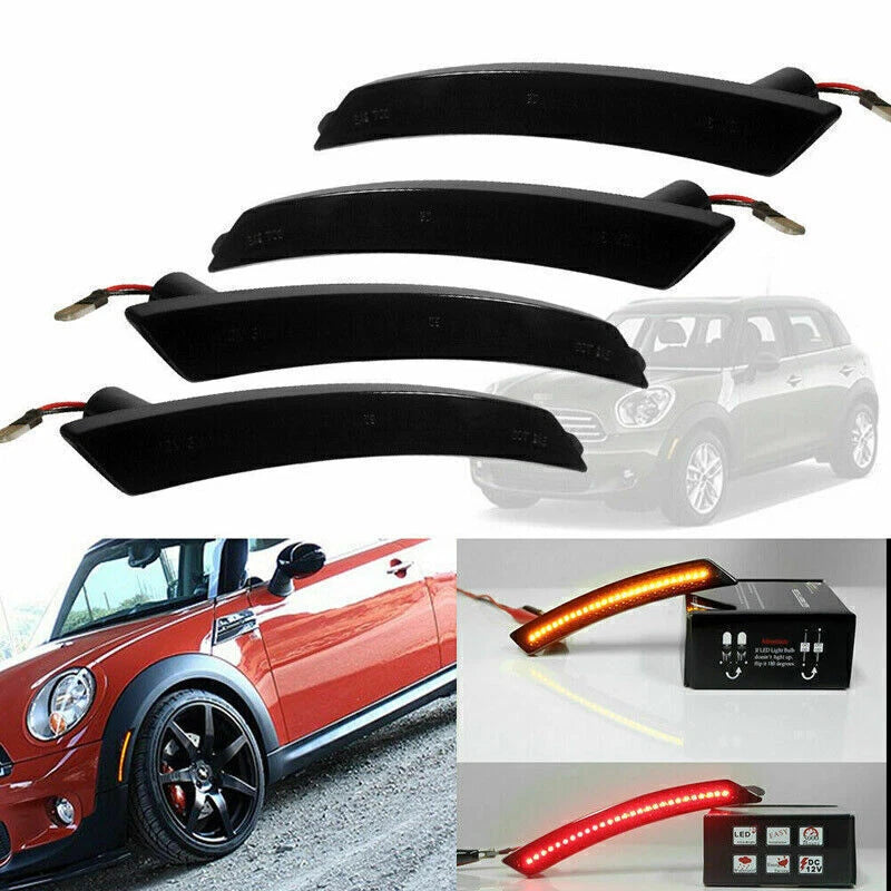 Amber & Red LED Side Marker Lights for Mini Cooper R55 R56 R57 R58 R59 R60 R61 (2007-2021)