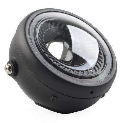 5-3/4" Switchback White LED Halo DRL Angel Eye Headlight for Motorcycle