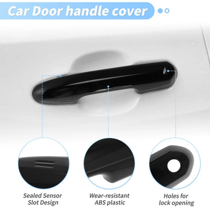 Door Handle Cover Protector for Toyota Rav4 Highlander (2020-2024) Glossy Black