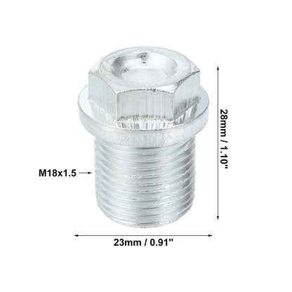 4 x M18x1.5 Engine Oil Drain Plug Screws with Seal Rings for Volvo