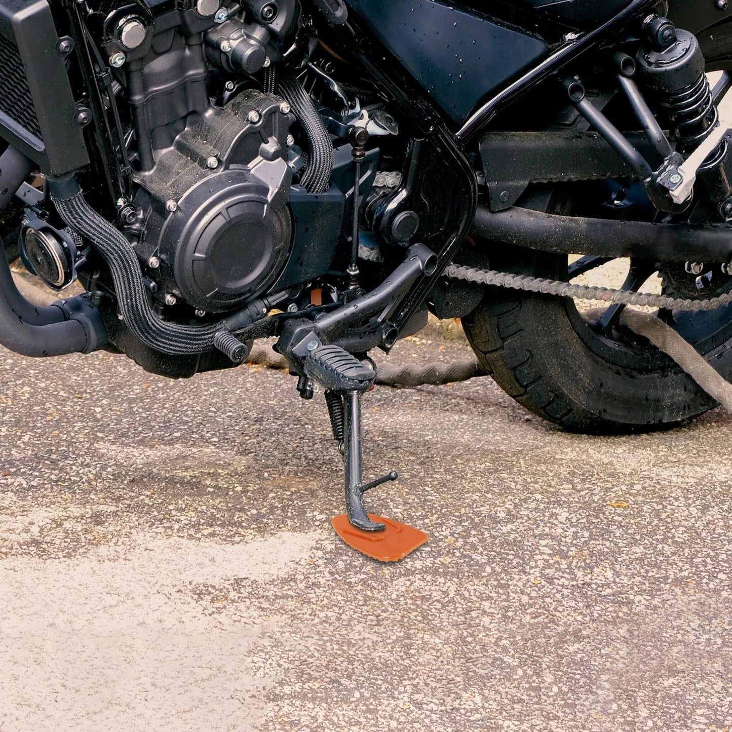2 x Kickstand Support Plate Pad Side Stand Extension Pad Orange for Motorcycle